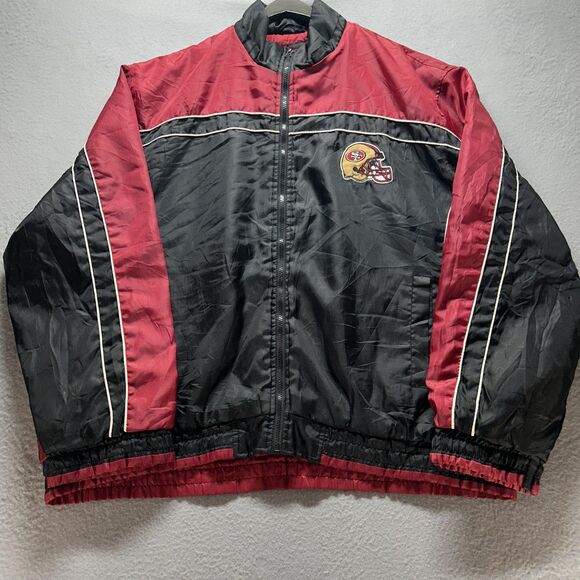 Vintage San Francisco 49ers Jacket Mens XXL Black OG NFL Football Full Zip 2XL - Picture 1 of 16